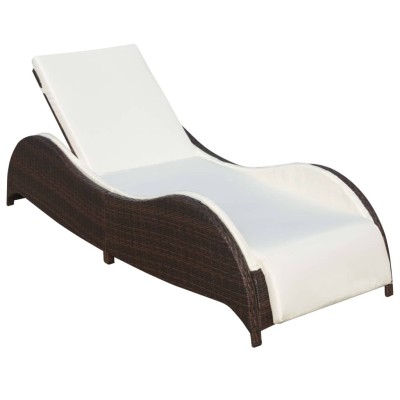 Sun lounger with cushion,...