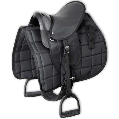Pony Saddle Set, 10", Black