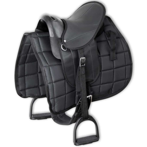 Pony Saddle Set, 10", Black