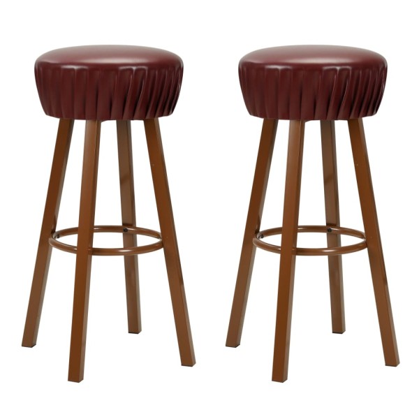 Bar stools, 2 pcs., brown color, artificial leather