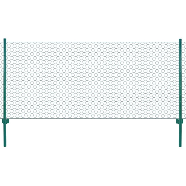 Mesh fence made of wire with posts, green width, 25x1 m