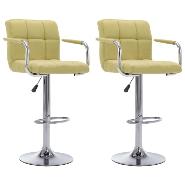 Bar stools, 2 pcs., green color, fabric
