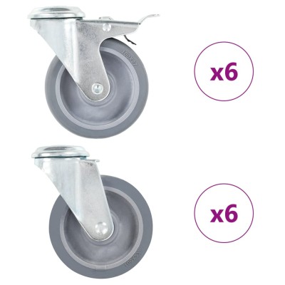 Castors, 12 pcs., 100mm,...