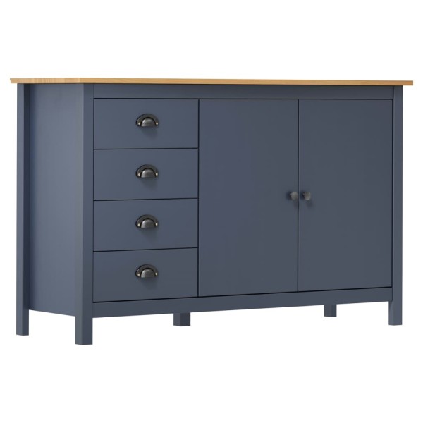 Side cabinet Hill, grey, 130x40x80cm, solid pine