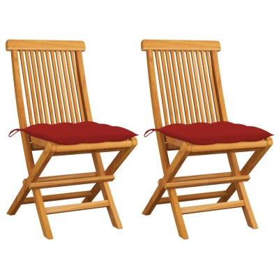 Garden chairs with red...