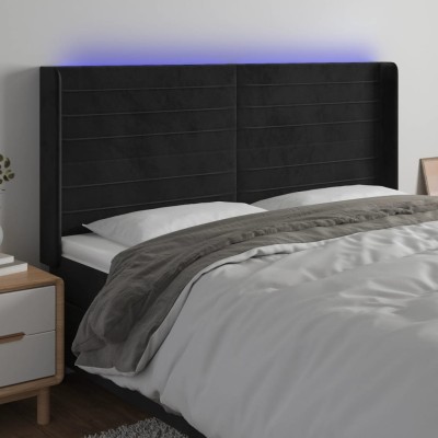 Headboard with LED, black,...