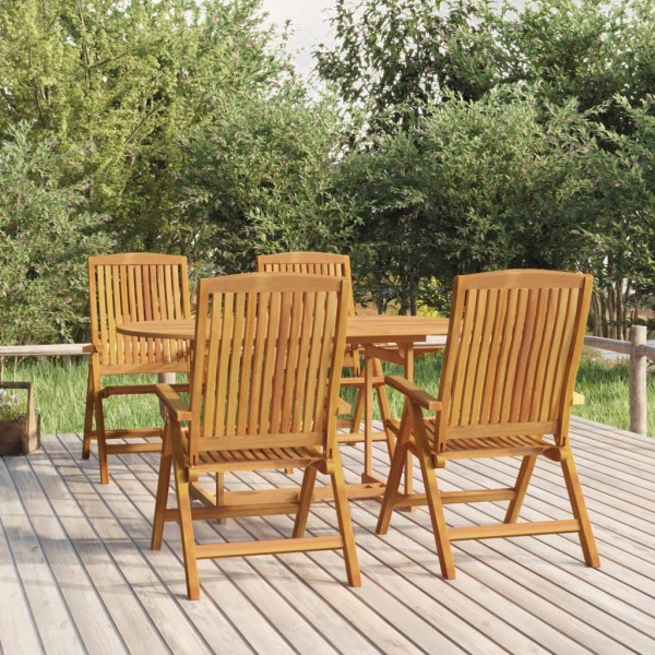 Reclining garden chairs, 4 pcs., solid teak wood