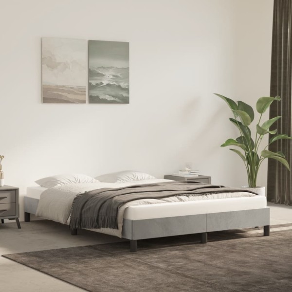 Bed frame without mattress, light gray, 140x200cm, velvet