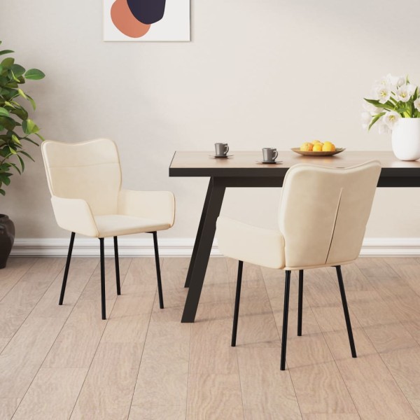 Dining room chairs, 2 pcs., cream color, velvet
