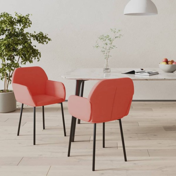 Dining room chairs, 2 pcs., pink, velvet