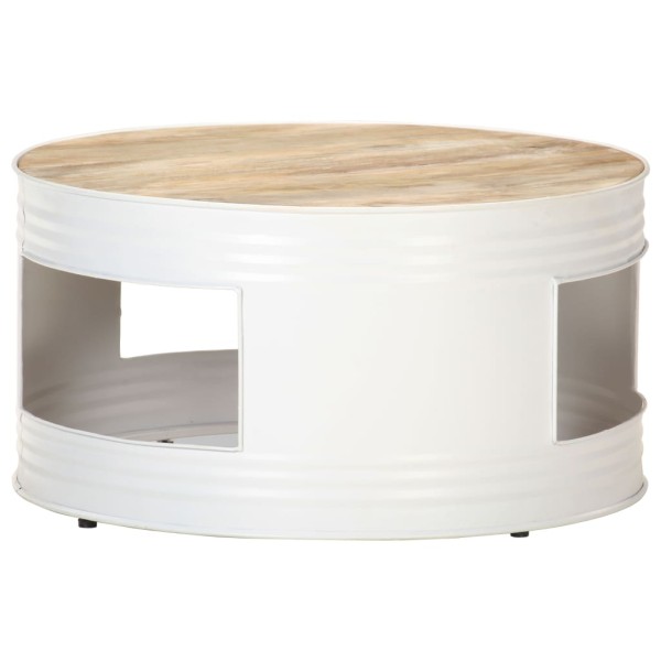 Coffee table, white, 68x68x36cm, solid mango wood