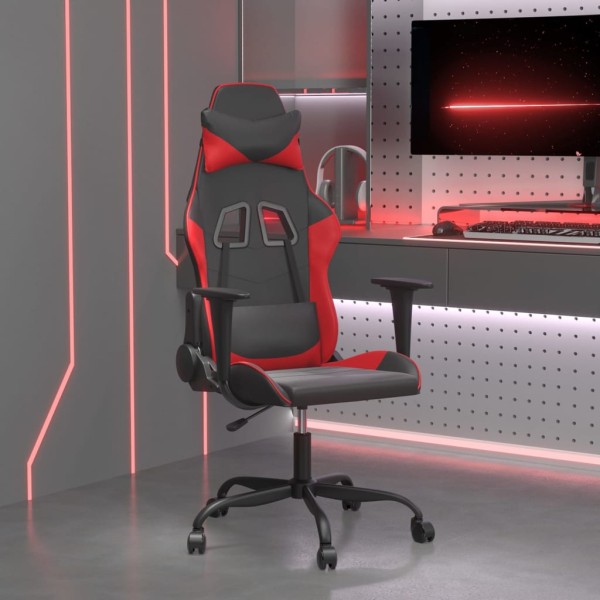 Gaming chair, black and red, artificial leather