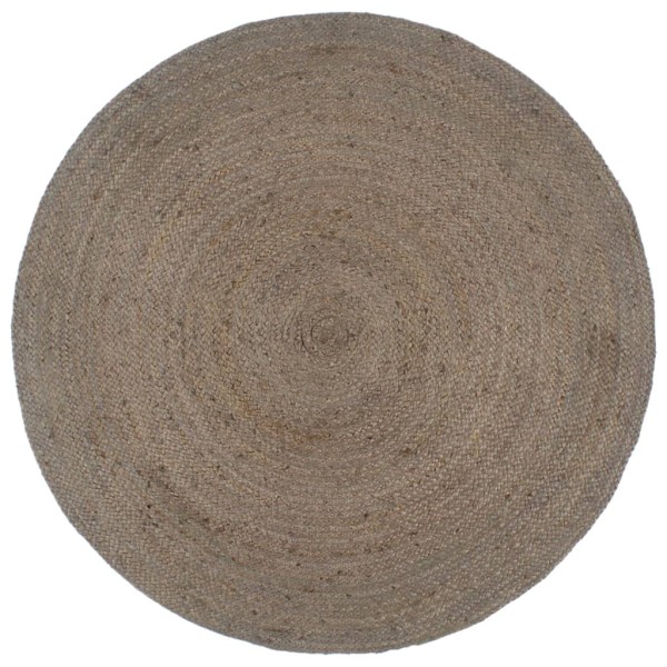 Carpet, gray, 210cm, jute, circular, handmade