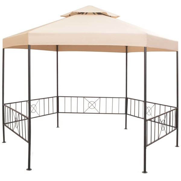 Garden tent/awning, hexagonal, sand width, 323x265cm