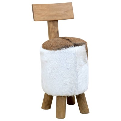 Stool, goat skin, solid...