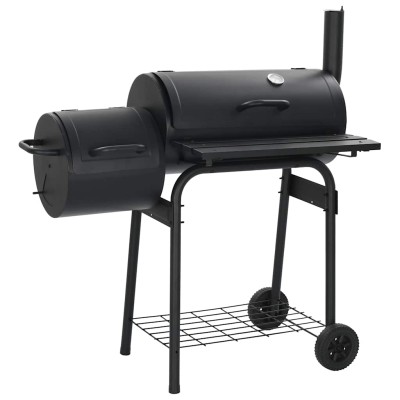 Charcoal grill with smoker