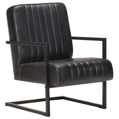 Armchair, black, genuine...