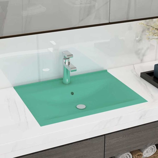 Luxurious wash pan, matt green, 60x46cm, ceramics