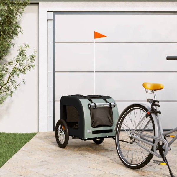Bicycle trailer for pets, black / grey, fabric / iron