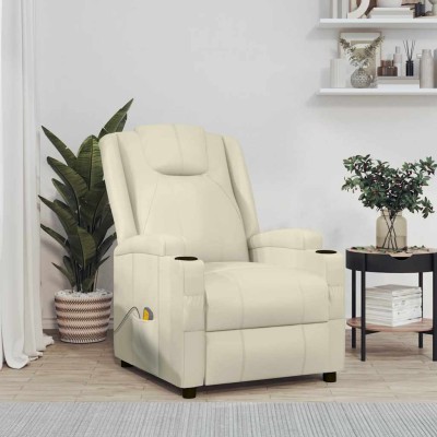 Massage chair, creamy white...