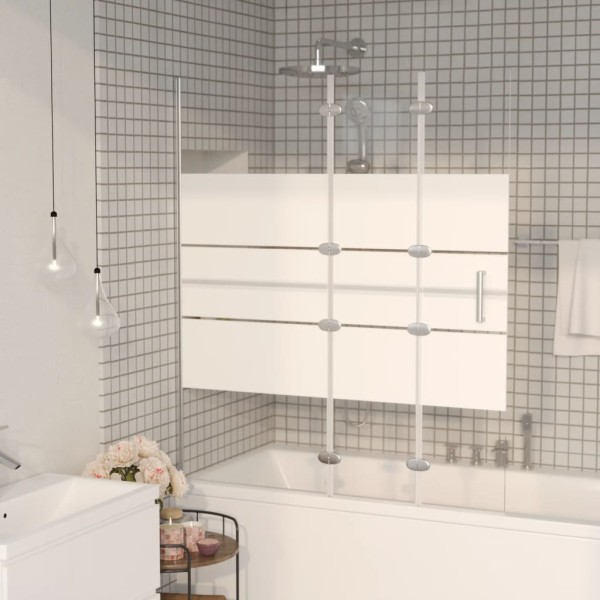 Folding shower partition, white, 120x140cm, ESG