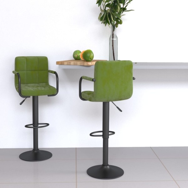 Bar stools, 2 pcs., light green color, velvet