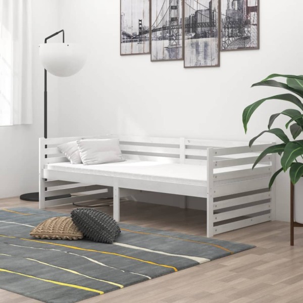 Day Bed, white, 90x200cm, solid pine wood