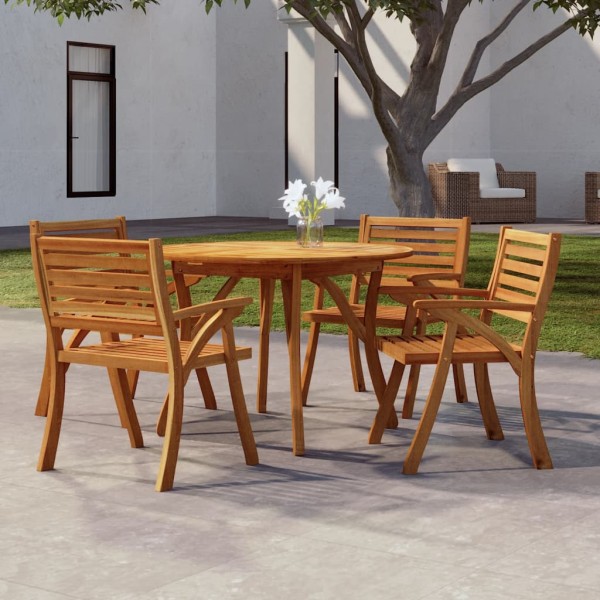 Garden table, 110 cm diameter, solid acacia wood