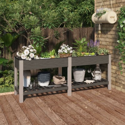 High garden bed with shelf,...
