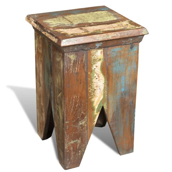 Stool, massif of recycled wood