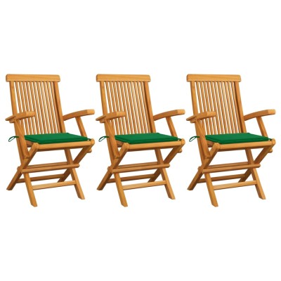 Garden chairs with green...