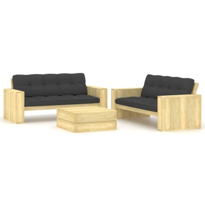 Garden set with cushions, 3...