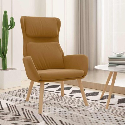 Lounge chair, brown, velvet
