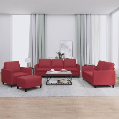 Sofa set with cushions, 4...