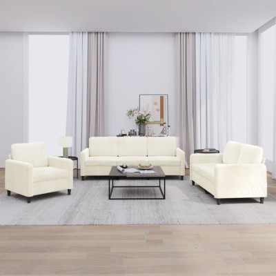 Sofa set, 3 parts, cream...