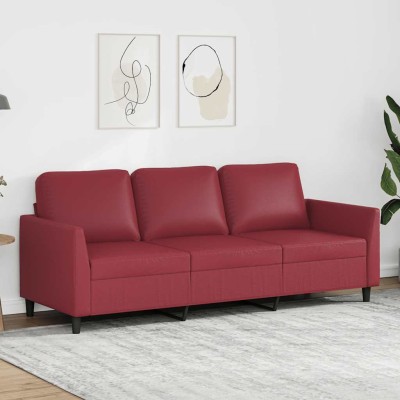 Three-seater sofa, red wine...