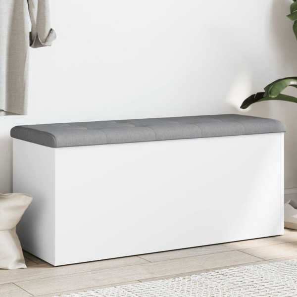 Bench for storage, white, 102x42x45cm, engineered wood