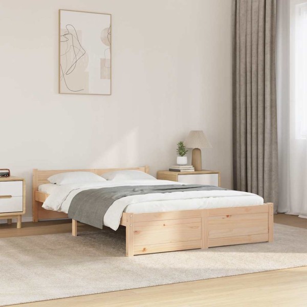 Bed frame, 120x190cm, solid wood, double