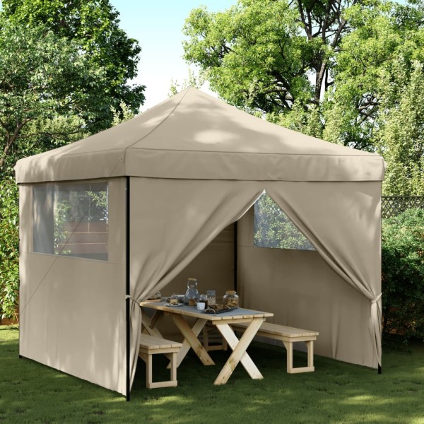 Pop-up marquee with 4 side walls, taupe