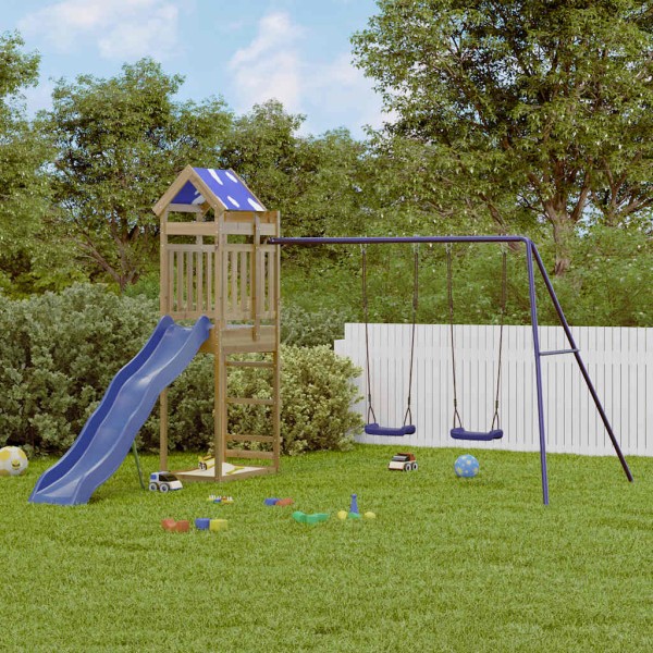 Outdoor playground set, impregnated pine wood