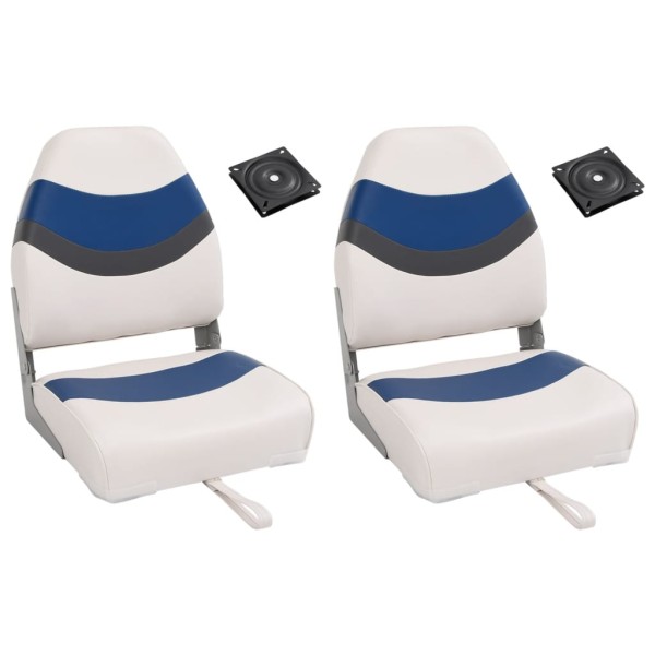 Folding boat seat set, 4 pieces, high backs