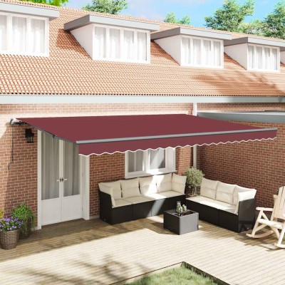 Manual retractable awning,...