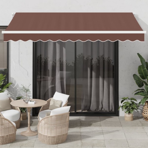 Automatic retractable awning with LED, brown, 350x250cm
