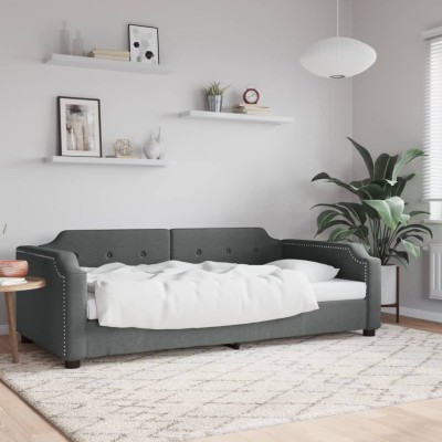 Bed, dark gray, 100x190cm,...