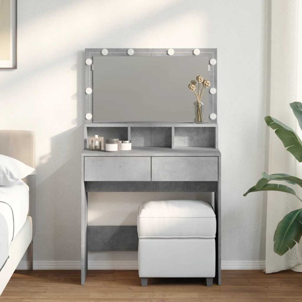 Vanity table with LED, concrete gray, 80x41x134.5cm