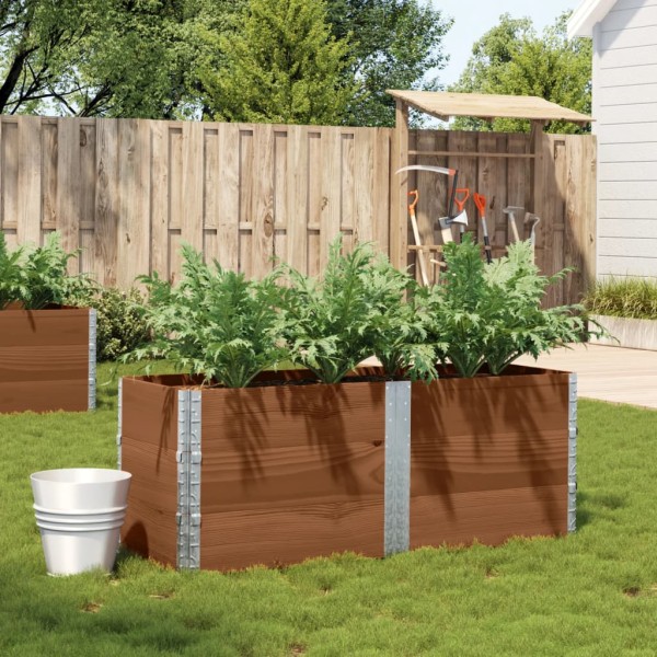 Garden bed, brown, 150x50cm, solid pine wood