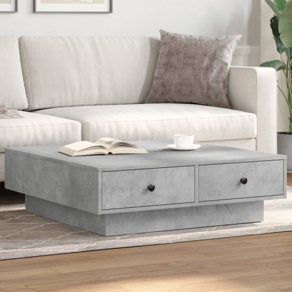 Coffee table, concrete gray color, 90x90x28cm, MDF