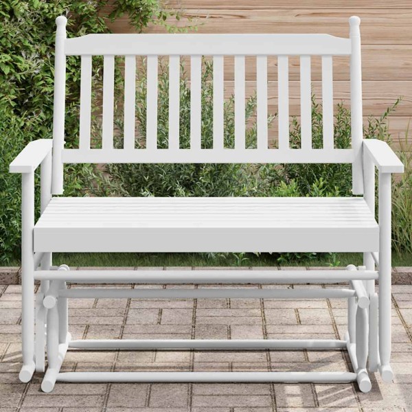 Swivel bench, white, 118x70x104.5cm, solid poplar