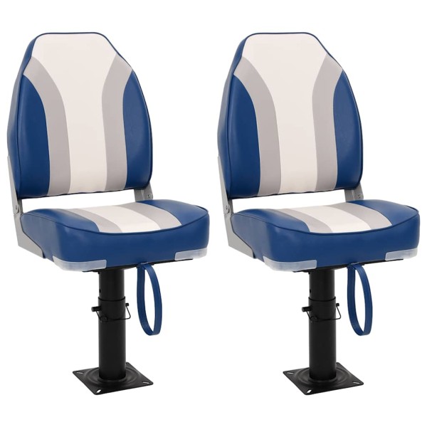 Folding boat chairs, 2 pcs., with high backs