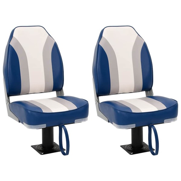 Folding boat chairs, 2 pcs., with high backs